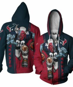 Houston Texans Hoodies Mascot 3D Ultra Cool Gifts for Fans