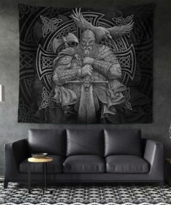 Huginn And Muninn Birds Norse Mythology Crow Hunters Wildlife Animals Tapestry for Wall Décor