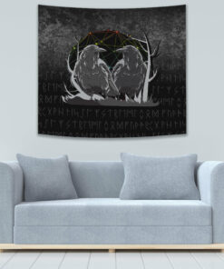 Huginn And Muninn Norse Mythology Ravens Midgard Birds Crow Tapestry for Wall Décor