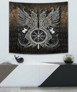 Huginn and Muninn Odin's Ravens Tapestry for Wall Décor