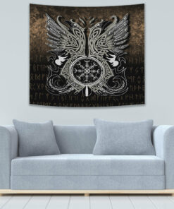 Huginn and Muninn Odin's Ravens Tapestry for Wall Décor