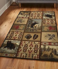 Hunting Kitchen Rugs, Rustic Hunting Rug, Rustic Rug, Rustic Lodge Area Rugs, Carpet for Living Room A41
