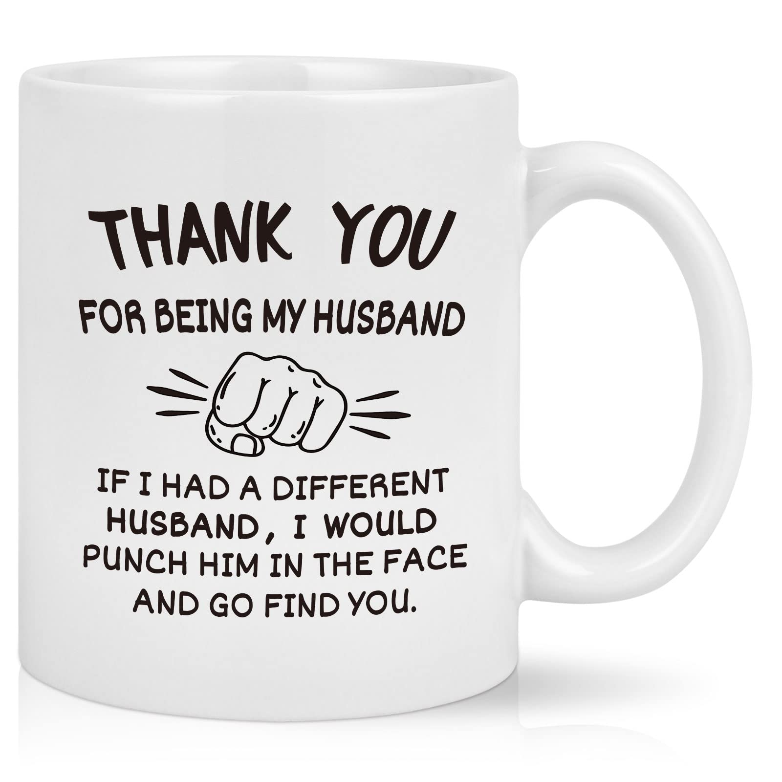 Husband Valentine Gifts From Wife, Thank You For Being My Husband Coffee Mug, Valentines Day Fathers Day Birthday Anniversary Christmas Gifts For Husband, Funny Husband Gifts