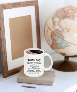 Husband Valentine Gifts From Wife, Thank You For Being My Husband Coffee Mug, Valentines Day Fathers Day Birthday Anniversary Christmas Gifts For Husband, Funny Husband Gifts