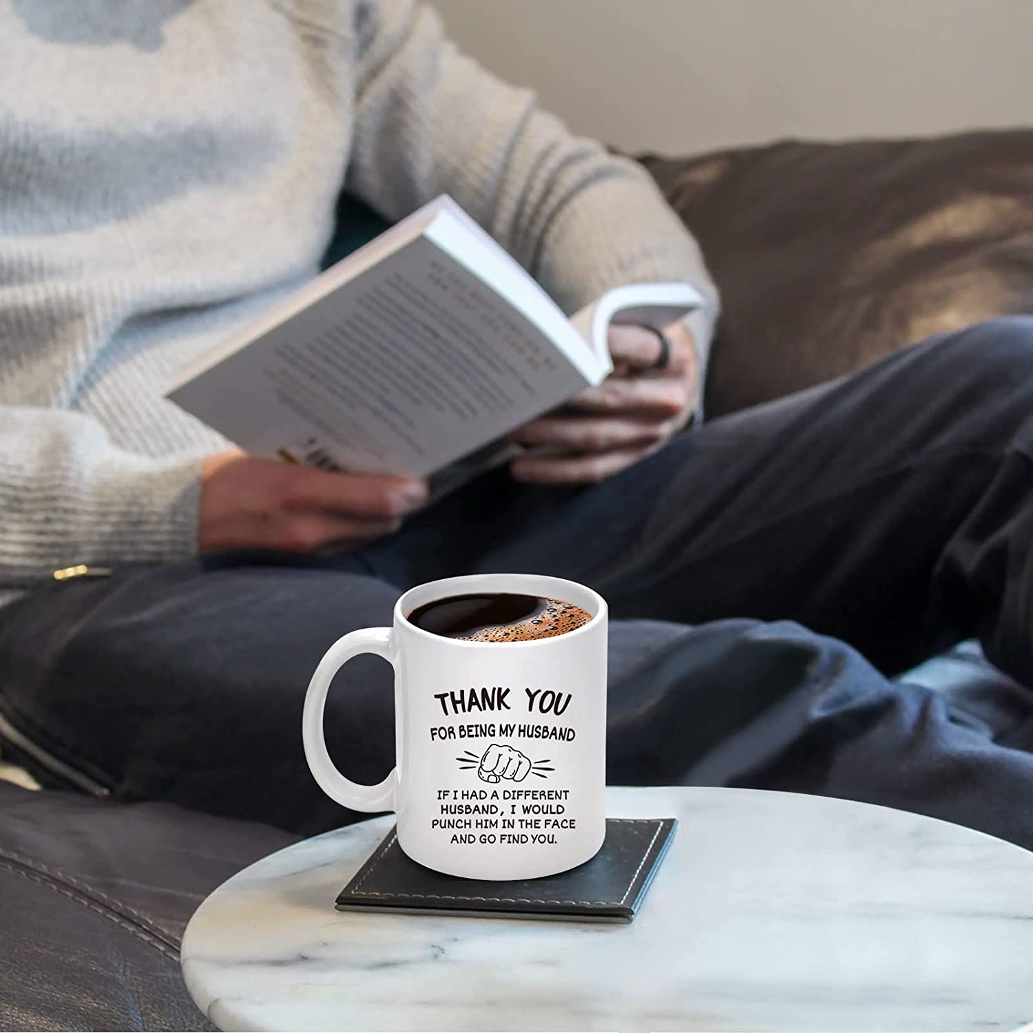 Husband Valentine Gifts From Wife, Thank You For Being My Husband Coffee Mug, Valentines Day Fathers Day Birthday Anniversary Christmas Gifts For Husband, Funny Husband Gifts