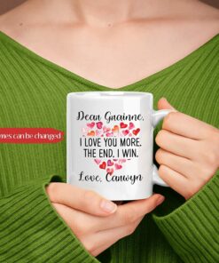 I Love You More The End I Win Mug, Custom Couple Mugs, Personalized Couple Mug, Couple Coffee Mug, Gifts For Lover, Mr And Mrs Mug, Couple Gifts For Her, White Ceramic Mug