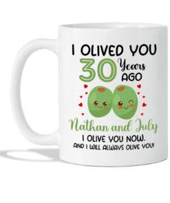 I Olived You Mug, Custom Couple Mug, Personalized Couple Mug, Couple Coffee Mug, Gifts For Lover, Couple Ceramic Mug Gifts For Engagement, Couple Gifts For Her