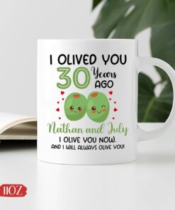 I Olived You Mug, Custom Couple Mug, Personalized Couple Mug, Couple Coffee Mug, Gifts For Lover, Couple Ceramic Mug Gifts For Engagement, Couple Gifts For Her