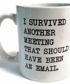 I Survived Another Meeting... Should Have Been An Email - Funny Coffee Mug Best Gift Or Souvenir. Ships From Usa