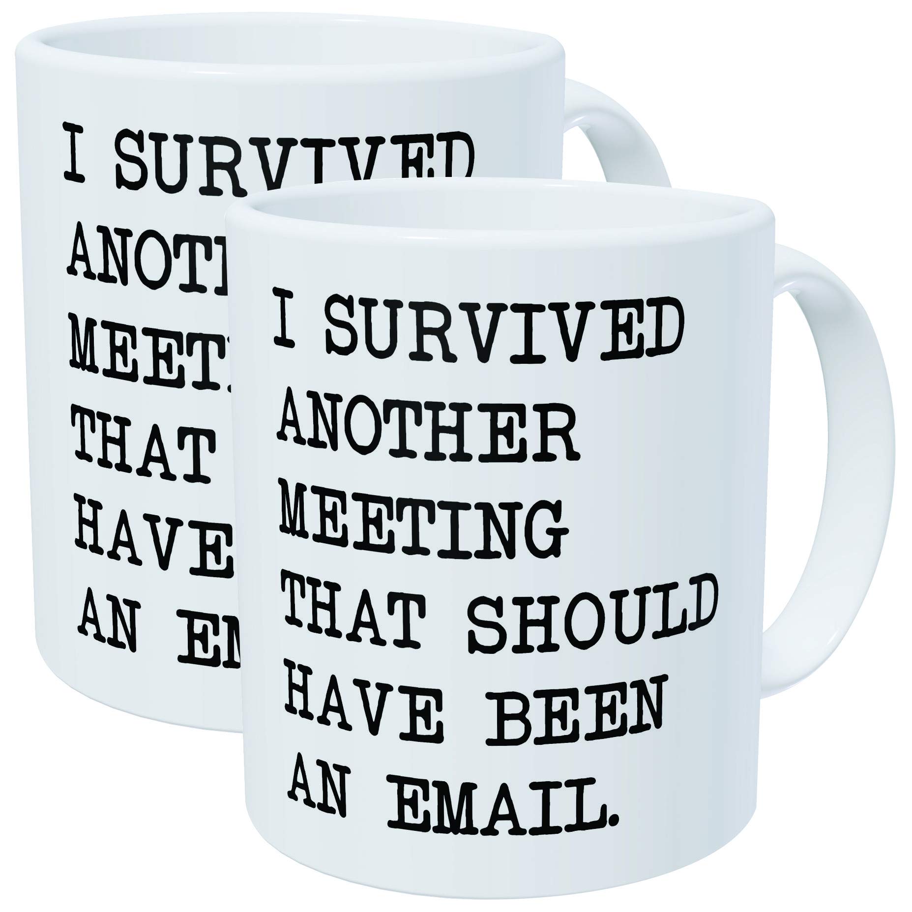 I Survived Another Meeting That Should Have Been An Email - 11Oz Ceramic Coffee Mugs - Best Funny And Inspirational Gift
