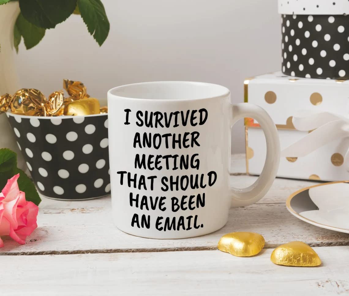 I Survived Another Meeting That Should Have Been An Email Mug Coworker Appreciation Gifts Funny Coworker Coffee Mug Office Mug Gifts For Boss Manager Colleague On Birthday Christmas