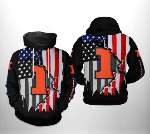 Illinois Fighting Illini Ncaa 3D All Over Print Hoodie, Zip-Up Hoodie