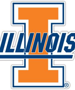 Illinois Fighting Illini NCAA Logo Vinyl Decals Sticker For Car Truck Door And Window Laptop Gifts For Fan