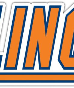 Illinois Fighting Illini NCAA Logo Vinyl Decals Sticker For Car Truck Door And Window Laptop Gifts For Fans