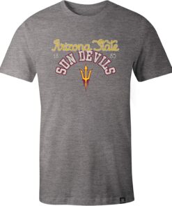 Image One Adult Women NCAA Classic Arch Script Triblend Short Sleeve T-Shirt, Arizona State Sun Devils NCAA Sweatshirts, Hoodie, Shirt Gifts for Fans