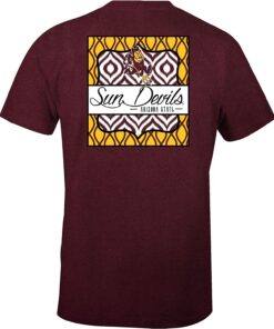 Image One NCAA Double Pattern Scroll Ladies Favorite Short Sleeve T-Shirt, Arizona State Sun Devils NCAA Sweatshirts, Hoodie, Shirt Gifts for Fans