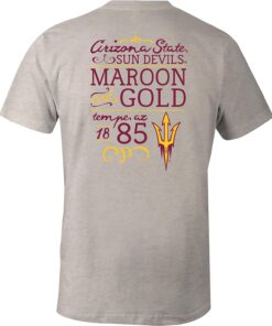 Image One NCAA Hand Type Short Sleeve Triblend T-Shirt, Arizona State Sun Devils NCAA Sweatshirts, Hoodie, Shirt Gifts for Fans