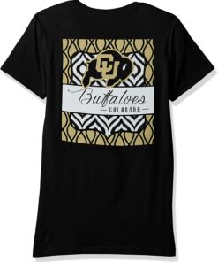 Image One NCAA Womens NCAA Double Pattern Scroll Ladies Favorite Short Sleeve T-Shirt