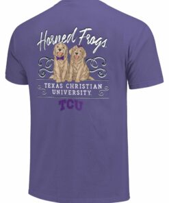 Image One Women's TCU Horned Frogs Double Trouble T-Shirt, University Football Fan Shirt, TCU Shirts Gift for Fans