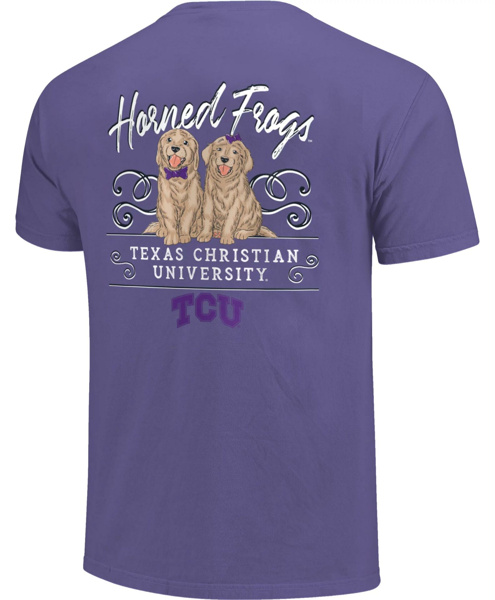 Image One Women's TCU Horned Frogs Double Trouble T-Shirt, University Football Fan Shirt, TCU Shirts Gift for Fans
