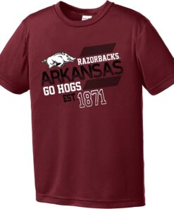 Image One Youth Boy's NCAA offsides Short Sleeve Polyester Competitor T-Shirt, Hogs Shirt Gifts For Razorbacks Fans, Arkansas Razorbacks Hoodie