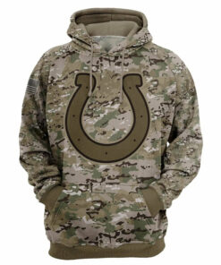 Indianapolis Colts Camo Hoodie 3D Printed Gifts for Fans