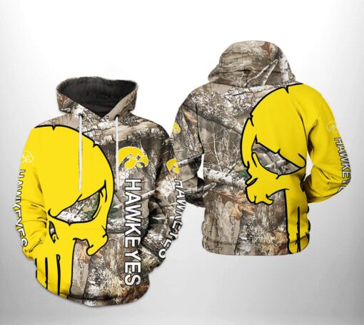 Iowa Hawkeyes Ncaa Camo Veteran Hunting 3D All Over Print Hoodie, Zip-Up Hoodie