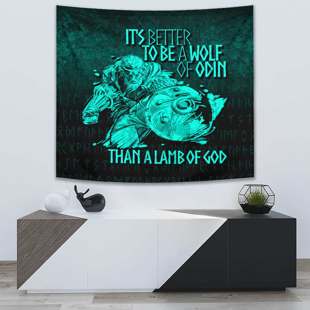 Its Better To Be A Wolf Of Odin Than A Lamb Of God Tapestry for Wall Décor