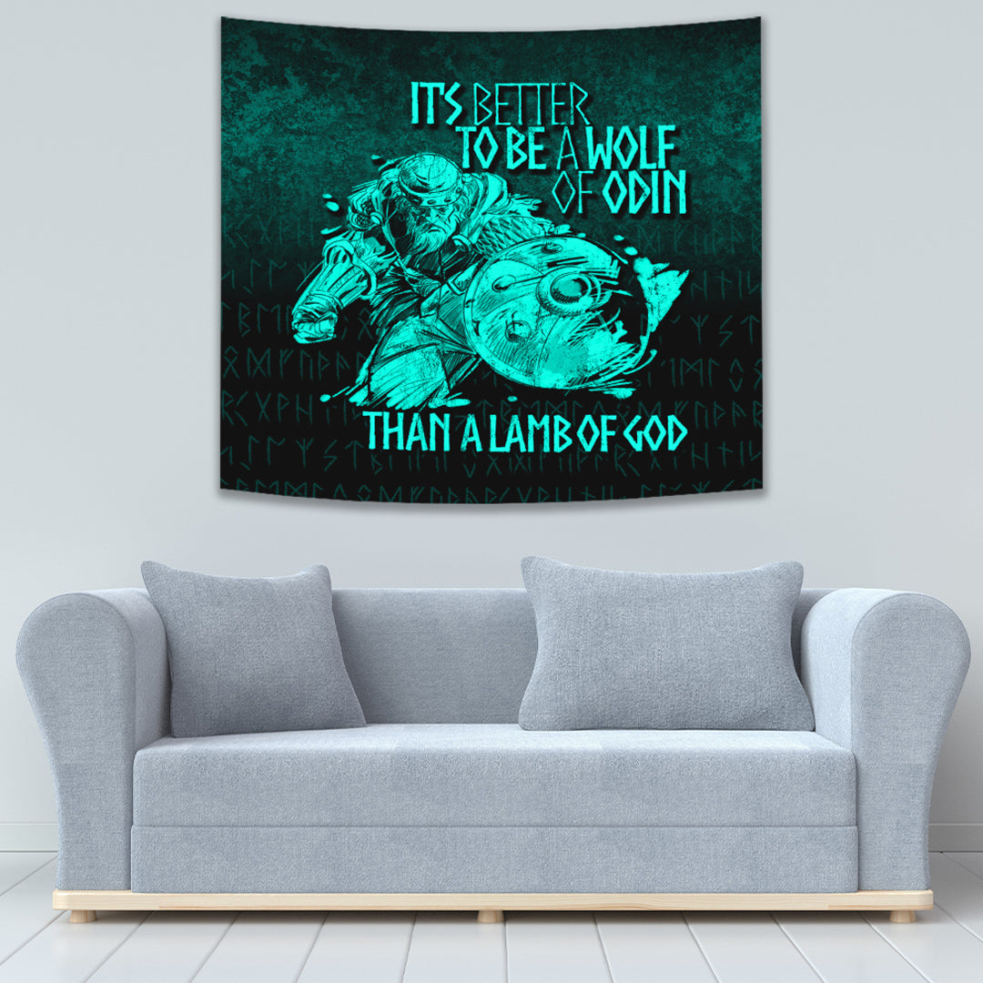 Its Better To Be A Wolf Of Odin Than A Lamb Of God Tapestry for Wall Décor