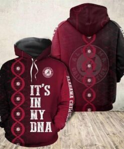 It’S In My Dna Alabama Crimson 3D All Over Print Zip Hoodie Gifts For Ncaa Fans