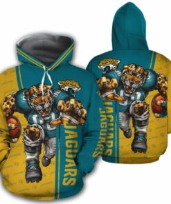 Jacksonville Jaguars Zip Up Hoodie Mascot 3D Ultra Cool Gifts for Fans