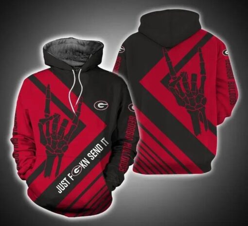 Just Send It Georgia Bulldogs For Fan 3D All Over Print Zip Hoodie Gifts For Ncaa Fans