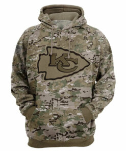 Kansas City Chiefs Hoodie Camo Printed 3D Pullover Zip Up Hoodies Gifts for Fans
