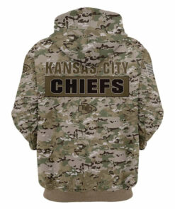 Kansas City Chiefs Hoodie Camo Printed 3D Pullover Zip Up Hoodies Gifts for Fans