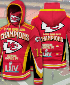Kansas City Chiefs Hoodie Mens 2 Times Super Bowl Champions Gifts for Fans