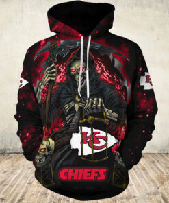 Kansas City Chiefs Hoodie Mens Halloween Death Seeks Its Prey Gifts for Fans