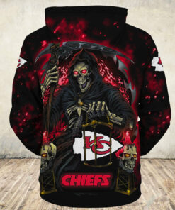 Kansas City Chiefs Hoodie Mens Halloween Death Seeks Its Prey Gifts for Fans
