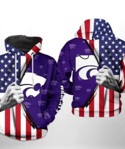 Kansas State Wildcats 3D All Over Print Zip Hoodie Gifts For Ncaa Fans