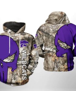 Kansas State Wildcats Hoodie Ncaa Camo Veteran Hunting 3D All Over Print Zip Hoodie Gifts For Ncaa Fans
