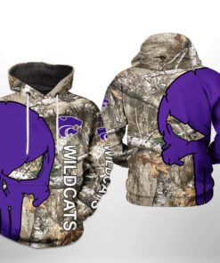 Kansas State Wildcats Ncaa Camo Veteran Hunting 3D All Over Print Hoodie, Zip-Up Hoodie
