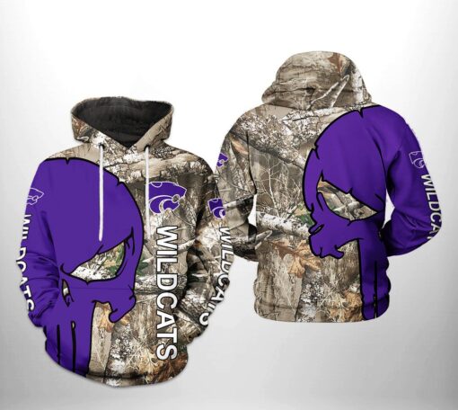 Kansas State Wildcats Ncaa Camo Veteran Hunting 3D All Over Print Hoodie, Zip-Up Hoodie