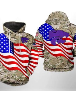 Kansas State Wildcats Us Flag Camo Veteran 3D All Over Print Zip Hoodie Gifts For Ncaa Fans