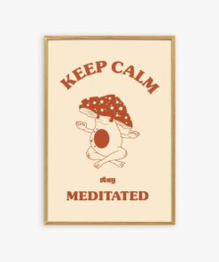 Keep Calm Stay Meditated Vintage 70s Poster Trendy Wall Art Canvas Prints