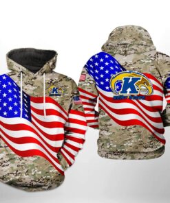 Kent State Golden Flashers Ncaa Us Flag Camo Veteran 3D All Over Print Hoodie, Zip-Up Hoodie