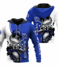 Kentucky Wildcats Jack Skellington And Zero 3D All Over Print Zip Hoodie Gifts For Ncaa Fans