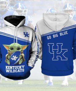 Kentucky Wildcats Lovers Baby Yoda 3D All Over Print Zip Hoodie Gifts For Ncaa Fans