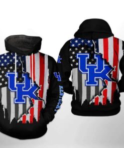 Kentucky Wildcats Us Flag Distressed 3D All Over Print Zip Hoodie Gifts For Ncaa Fans