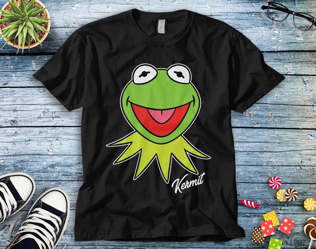 Kermit Frog Big Portrait The Muppets Unisex Adult T-shirt Kid Shirt Long Sleeve Hoodie Sweatshirt Women's Tank
