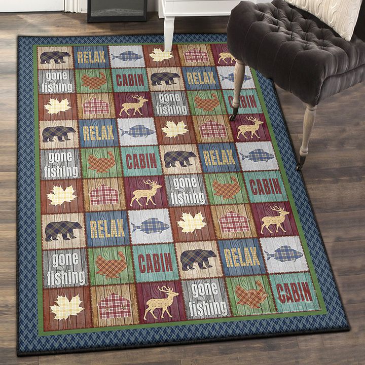 Kitchen Rugs, Rustic Cabin Rug, Rustic Rug, Rustic Lodge Area Rugs, Carpet for Living Room A20