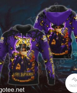 Lsu Tigers Jack Skellington Halloween 3D All Over Print Zip Hoodie Gifts For Ncaa Fans